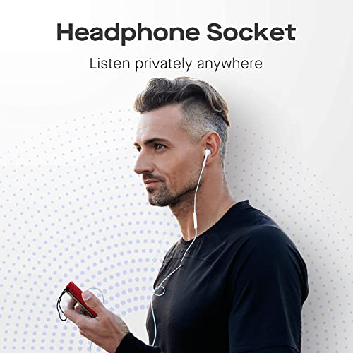 Am Fm Battery Operated Portable Pocket Radio - Best Reception And Longest Lasting. Am Fm Compact Transistor Radios Player Operated By 2 Aa Battery, Mono Headphone Socket, By Vondior (Red) #TOP5