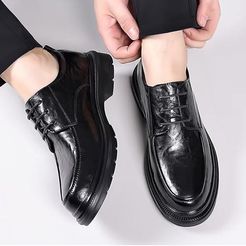 Men's Breathable Leather Dress Shoes for Business & Casual, Comfortable Genuine Cowhide, Wedding Groom Shoes Flexible Rubber Sole for Men3