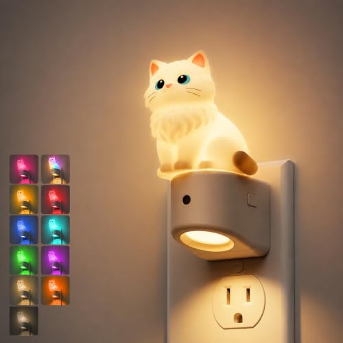 L LOHAS LED Night Light for Kids,Dusk to Dawn Sensor,RGB+Soft White 3000K