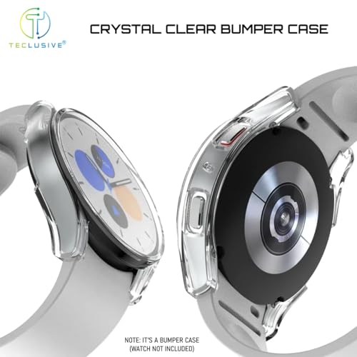 Image of T Teclusive Protective Slim Bumper Case Compatible for Galaxy Watch 4 44mm | Curved Hard Shell Bumper Side Edge Protection Cover for Watch 4 4.4 cm (Clear, 44mm)