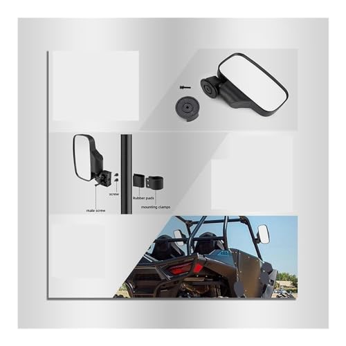 Espejo UTV retrovisor lateral con abrazadera estable para barra antivuelco 4