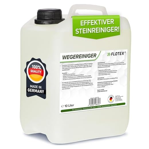 FLOTEX Hocheffektiver Wegerein 1x10 Liter | Steinreiniger Intensiv Aussen entfernt starke Verschmutzungen | Flechtenentferner für Pflastersteine, Terrassenplatten & Beton | Made in Germany