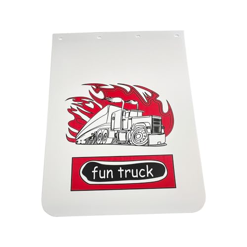 Image of BST BSSP 2PCS Universal Heavy Duty Polymer Mudflaps 24x30 Inch, White Straight Splash Guard Mudflap for Semi Trucks Tractor Trailer