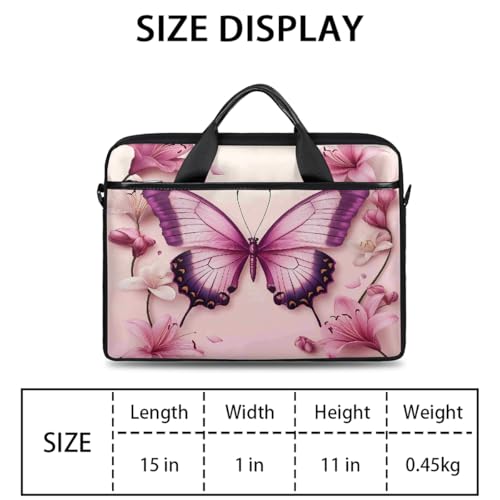 Bolso para laptop Butterfly Flower Lily 15 pulgadas miniatura 2