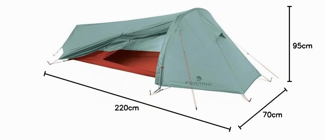 Ferrino Piuma 1, Tenda trekking 1 posto, ideale per viaggi, ciclo e mototurismo ed escursioni in montagna