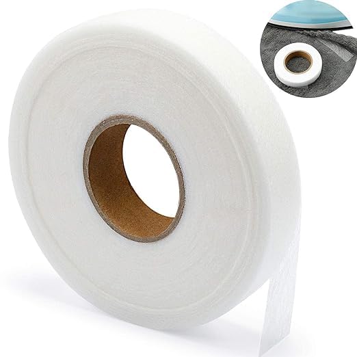 Image of GEMSY Hem Tape Rivil Civil Fabric Fusing Tape Double Sided | Adhesive Hem Tape Iron on Tape (White) Buckram Interfacing Interlining Fusible 100Yards Sewing Accessory Adhesive | Tailoring Fusing Tape