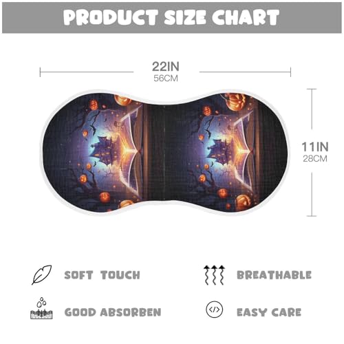 Muslin Burp Cloth for Baby 2PCS Halloween Cartoon Book Castle Super Absorbent Burping Cloths, Bibs for Newborn Boys Girls4