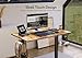 Claiks Electric Standing Desk, Adjustable Height Stand up Desk, 24x48 Inches Sit Stand Home Office Desk with Splice Board, Black Frame/Rustic Brown Top