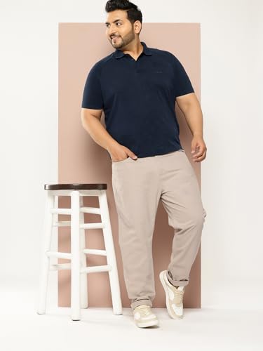 Image of Thomas Scott Men's | Smart | Plus Size | Regular Fit | 100% Cotton | Solid | 5 Pockets | Woven | Chinos | Trouser
