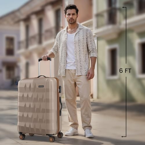 Image of Aristocrat Comet 8 Wheel Set of 2 (Small+Medium) Hard Case Trolley Bag | Combination Lock | Tough and Durable Polycarbonate Luggage | 3 Year International Warranty | Suitcase for Travel | Champagne