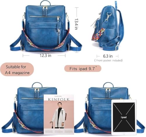Image of Women's Stylish PU Leather Backpack Handbag | Trendy Shoulder Bag for College, Office, Travel & Daily Use | Convertible Backpack Purse with Multi Pockets