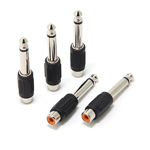 eBayson 6.35mm モノラルオス -RCAメス ピンプラグを⇒標準プラグに変換