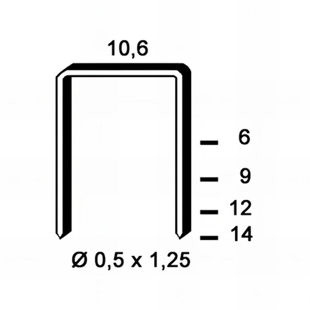 10 400 grapas Es-12 – galvanizadas – 5,9 x 12 x 0,9 x 1,2 mm – D-Work