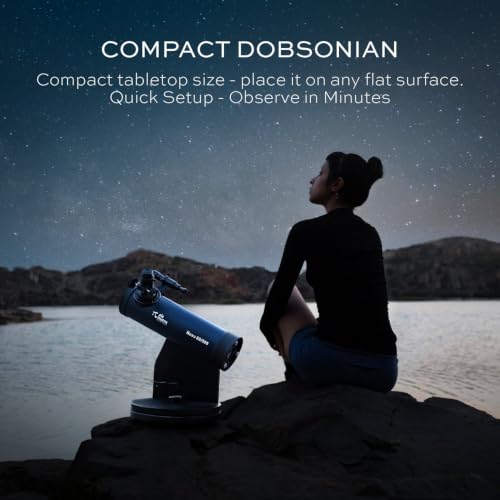Image of Pie Matrix Table Top Dobsonian 80 /500 Newtonian Reflector Telescope with Dobsonian Mount - 80mm Aperture, 500mm Focal Length, 2X Barlow Lens, Ideal for Beginners and Enthusiasts