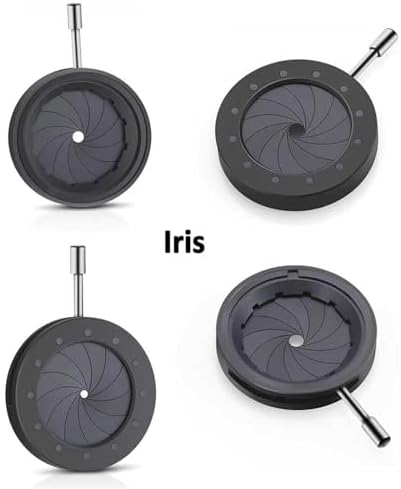 Adjustable Microscope Aperture Diaphragm - 1mm to 20mm Diameter, M4 Mount, Ideal for Camera Optical Instruments & Microscope Slides (Lris)