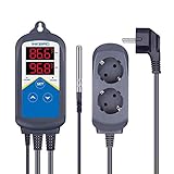 El termostato ITC-306T puede controlar dos dispositivos de calefacción en la misma área. Ideal para acuarios, tortugas, reptiles terrarios. La garantía del termostato es de dos años y la sonda es de un año. Si tiene alguna pregunta, contáctenos por correo electrónico primero y definitivamente le daremos una respuesta satisfactoria.