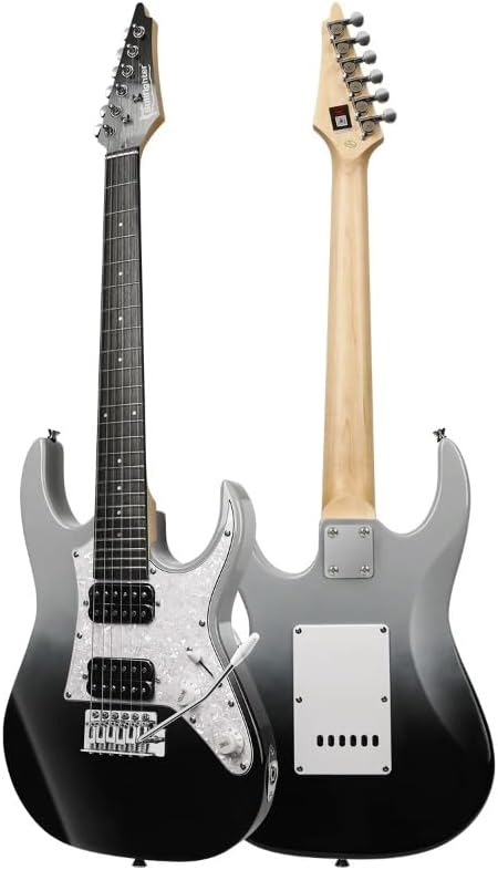 Compact Electric Guitar Solid Body Colorful Finish Lightweight 6-String Electric Guitar for Beginners, Home Practice, Travel or Decorative Display, High-Grade Affordable Design