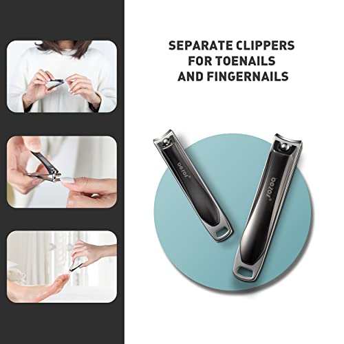 BEZOX 2 Stück Nagelknipser Set für Fingernagel & Zehennagel - Nail Clipper Fingernagel Knipser (Dermatologen entwickelt) Für jeden Nageltyp geeignet