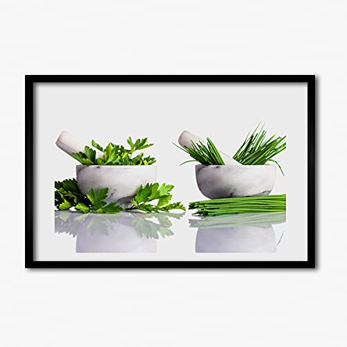 Tableau moderne zioła cadre MDF 60x40 cm Tulup pour décoration murale de cuisine