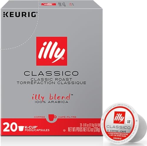 Image of illy Coffee K Cup Pods, Classico Medium Roast, 20 Count, 1 Pack