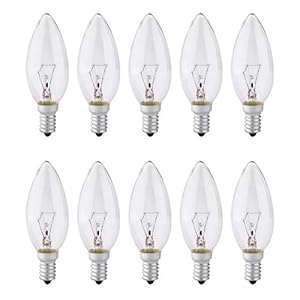 FanciBuy Screw in Light Bulbs, E14 Candle Bulbs Dimmable, 10 Pack Light Bulbs 40W SES Small Screw, 230V