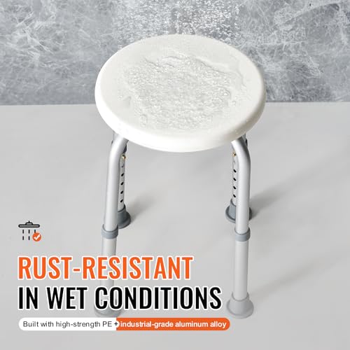 VEVOR Shower Chair for Inside Shower, Adjustable Height Shower Stool, Non-Slip Bench Bathtub Seat Stool for Elderly Disabled Adults Handicap, 300 lbs Capacity by VEVOR - Image 5