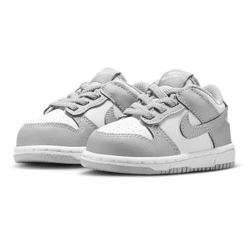 Nike Dunk Low Baby/Toddler Shoes (FB9107-123, White/White/Light Smoke Grey)2