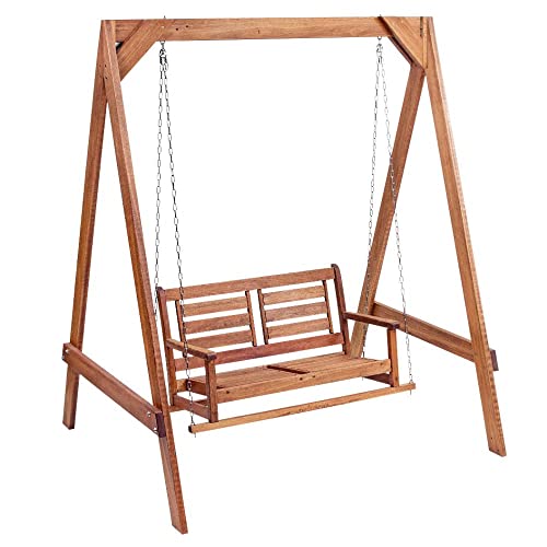 Banco Balanço Suspenso Rústico em Madeira Maciça - Jatobá