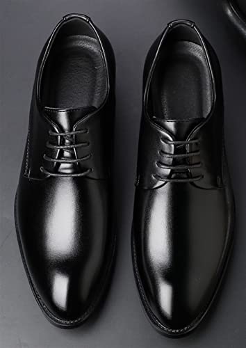 Single Season Oxford Shoes for Men Lace Up Round Toe Derby Shoes Vegan Leather Block Heel Non Slip Resistant Anti-Slip Rubber Sole Wedding Very Popular Among Young People3