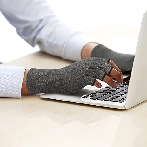 Duerer Arthritis Compression Gloves Women Men For Rsi, Carpal Tunnel, Rheumatiod, Tendonitis, Fingerless Gloves For Computer Typing And Dailywork (Gray, M) #TOP3
