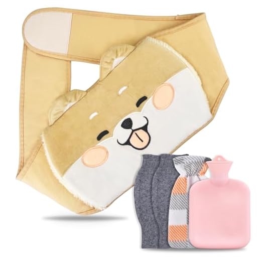 DYDHRER Bolsa de Agua Caliente, Botella de Agua Caliente de 1L - Manguito de Peluche Para la Cintura - Manguito de Vellón para Bolsa Agua Caliente - Guantes, para Todos,Alivio del Dolor Físico