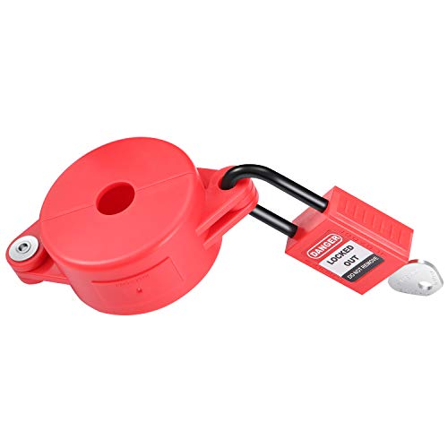 Valve Lockout And Safety Padlock Combination Oil Gas Valve Lock Natural Gas Valve For Chemical Industry, 1-2.5 Inch, Red (1) #TOP3