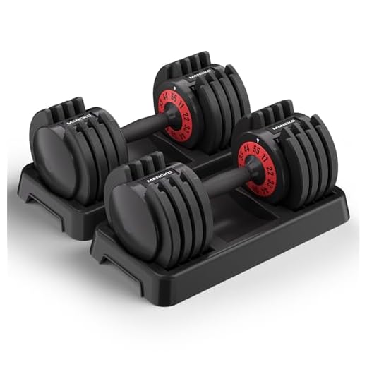 Mangko Adjustable Dumbbell 55LB Single Dumbbell 5 Weight Options Dumbbell Anti-Slip Metal Handle, Ideal Home Exercise Equipment