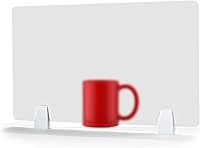 Vista 17 de Icegrey Divisor de escritorio, panel de privacidad, tablero de partición de escritorio de acrílico extraíble con clips para centros de llamadas