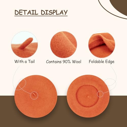 Image of Klong Women Wool Beret Hat French Style Solid Color