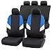 Produktbild Walser Auto-Sitzbezug Cala Komplettset, Universal PKW-Sitzbezüge 4-teilig, Auto-Schonbezüge, 2 Vordersitzbezüge, 1 Rücksitzbezug schwarz-blau