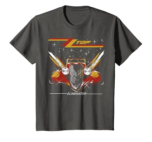 Image of ZZ Top Eliminator Album T-Shirt, Youth, Asphalt Grey, Large