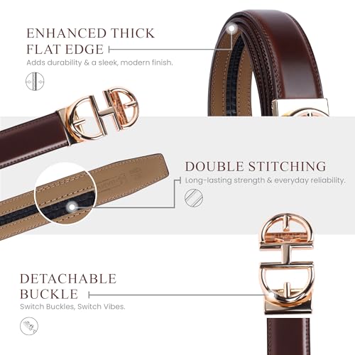Image of Genuine Leather Belt for Men Formal & Casual Wear - Belts for Men Leather Original, Durable Buckle - Belt for Man - Gift for Husband, Father, Friend