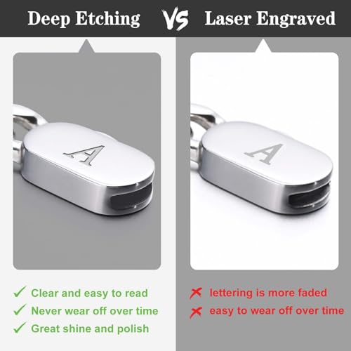 Hisatan Initial Bracelets for Men, 2 Pcs A-Z Letter Bracelet Silver Mens Bracelet with Initial, Stainless Steel Stylish Non Tarnish Cuban Link Bracelet for Men Jewelry Gifts2