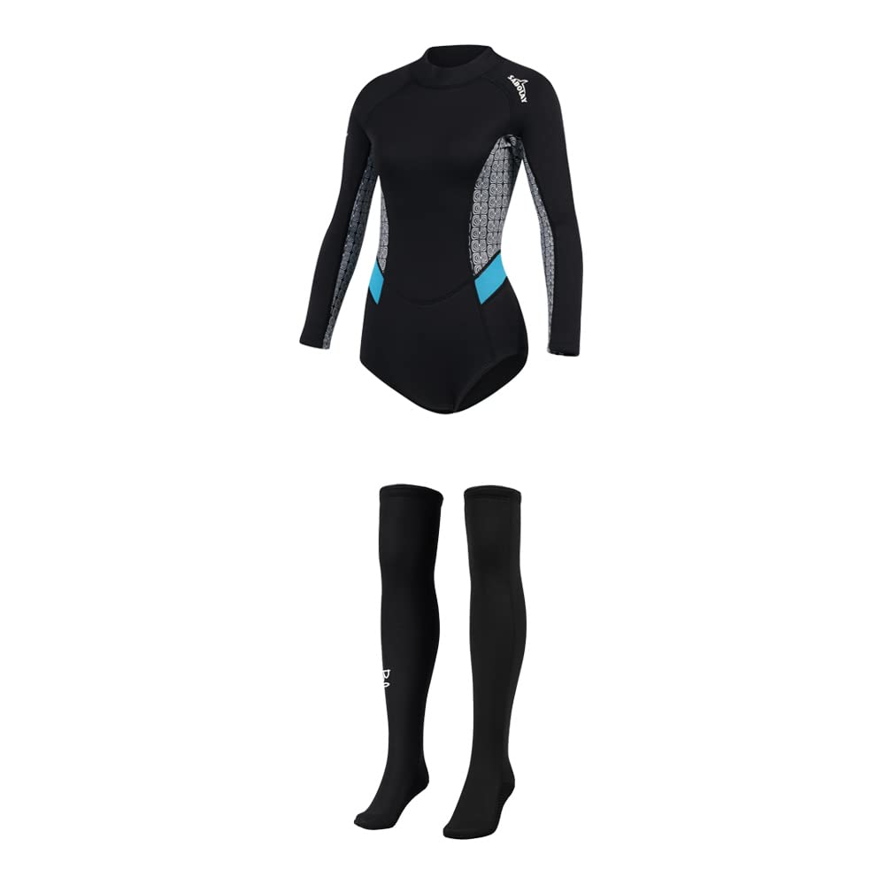 Alstorpha Wet Suits for Women in Cold Water 2mm Neoprene Wet Suit Suitable for Swimming, Surfing, Snorkeling (L, Black)