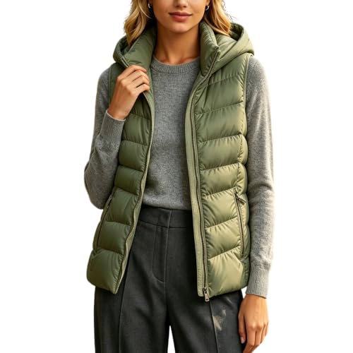 Puffer Vest Women Hooded Lightweight Quilted Fall Winter Casual Outerwear - image 1