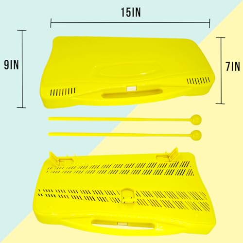 Image of Soulmate 25 Notes Xylophone, Glockenspiel Xylophone Instrument for kids, Musical Toy Metal Keys,Professional Percussion Instrument for Beginners, Music Teaching, Gifts (Yellow)