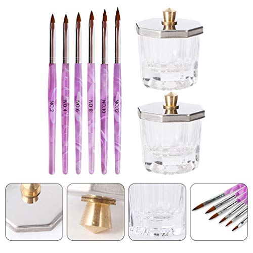 Set de 10 piezas para manicura con pinceles y accesorios miniatura 5