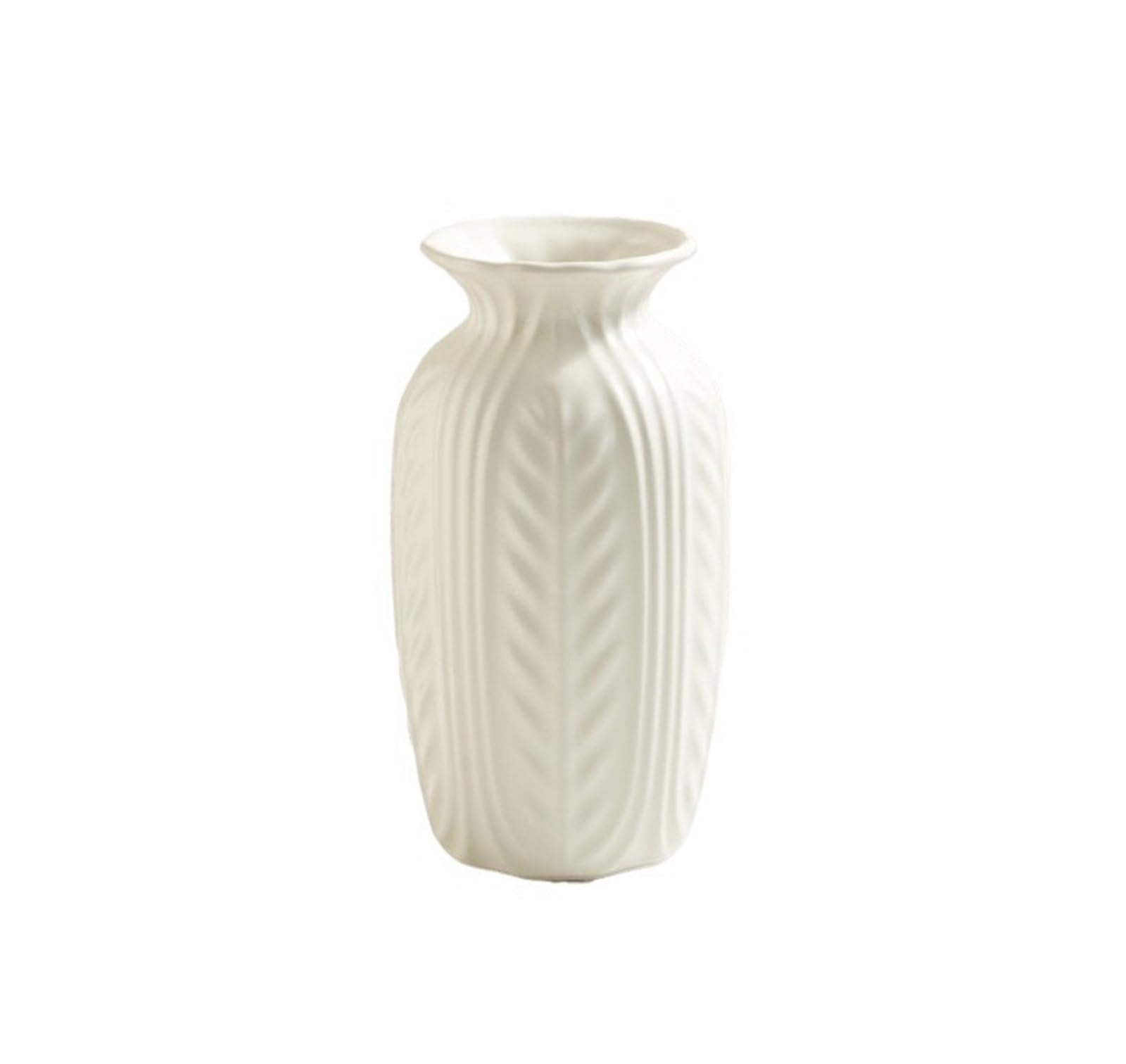 Decorative Vases Creative White Ceramic Decorative Vase Living Room Flower Arrangement Desktop Decoration Utensil Rustic(Small)