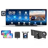 VANBAR 新時代のAndroidポータブルナビ 10.26インチ 大画面&2画面表示でYouTubeが見えるディスプレイオーディオ【Android14システム 8コアCPU 4GB RAM＋64GB ROM大容量】ドライブレコーダー機能搭載 前後カメラ同時録画画 CarPlay Android Auto WiFi機能サポート ワイヤレスミラーリング 1920*720 バック連動 技適取得済み