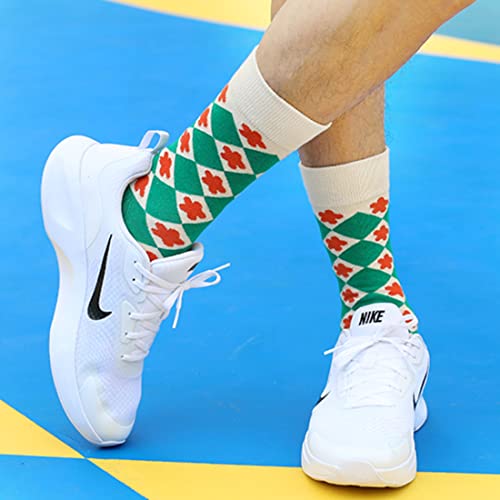 Image of HHX YONLEE Dress Socks 5 /6 /10 Pairs Crew Argyle Colorful Cotton Novelty Casual Happy Fun