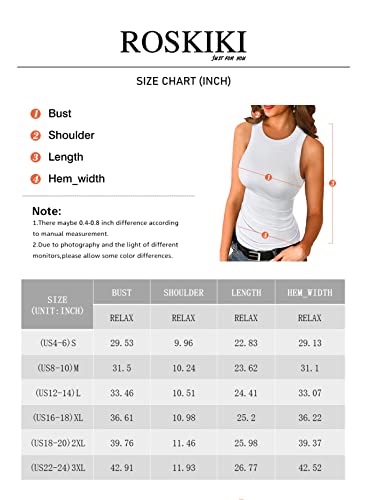 Roskiki Womens Casual Strecth Vest Blouse Tees Racerback Sport Henley Round Neck Ribbed Knit Tank Top Black Small #TOP5
