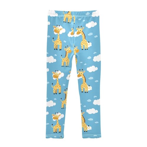 Cartoon Giraffe Girls Casual Leggings for Kids Printed Long Pant Bottoms Stretch and Soft2