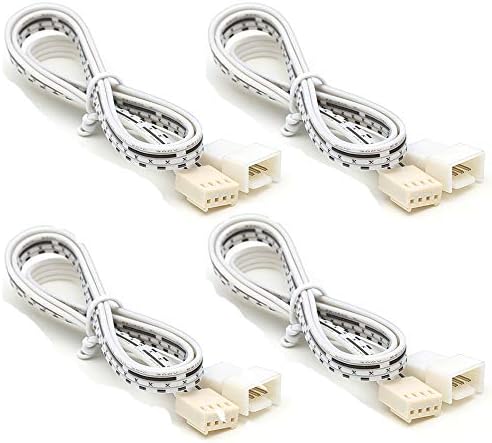 Flexible Extension Cables for AIBOO RGB Color Changing LED Under Cabinet Kitchen Lighting 59 inch, 4-Pin Male and Female Cable Connector Extension Cords (4 Pack) image 3