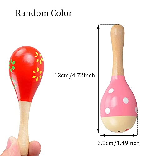 8 stuks houten maraca, gekleurd hout rammelaar zand hamer ei shakers muziek percussie speelgoed voor kinderen peuters… - Image 8